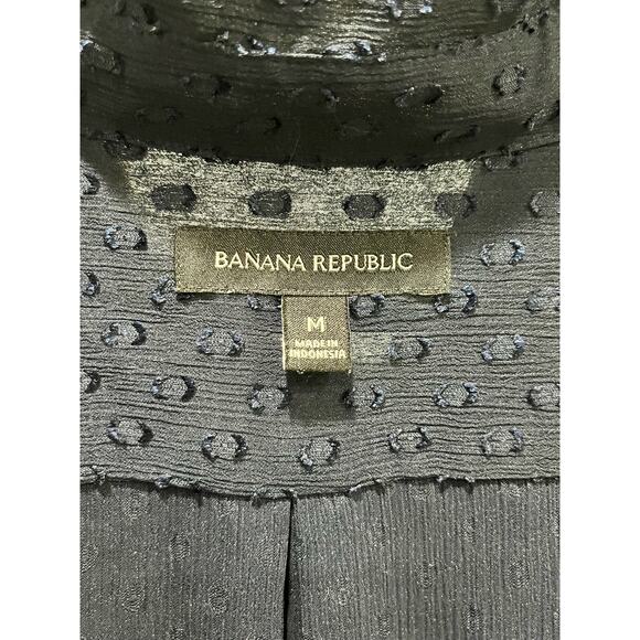 Banana Republic Woman’s Sheer Navy Dillon Dot Top Medium - Picture 3 of 3